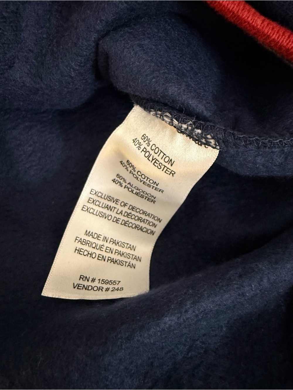 Ben Sherman Navy Hooded Pullover Sweater Red White Trim Men’s Small NWT - Picture 7 of 9